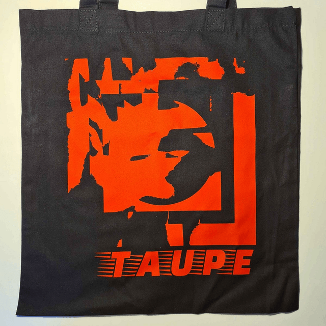 'Not Blue Light' tote - red on black